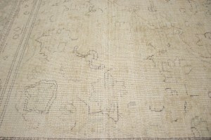 Muted Cream/Beige Antique Traditional 9'5X12'2 Kerman Persian Rug