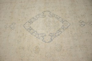 Muted Cream/Beige Antique Traditional 9'5X12'2 Kerman Persian Rug