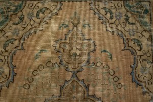 Antique Peach Beige Traditional 3'5X4'6 Tabriz Persian Rug