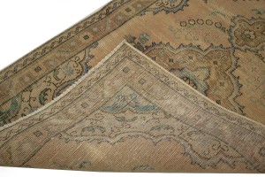 Antique Peach Beige Traditional 3'5X4'6 Tabriz Persian Rug