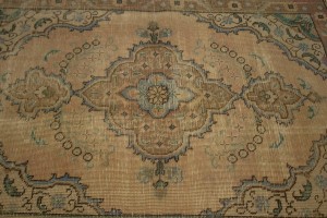 Antique Peach Beige Traditional 3'5X4'6 Tabriz Persian Rug