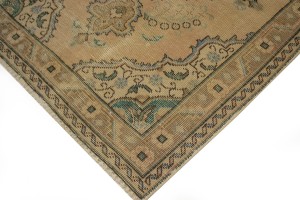 Antique Peach Beige Traditional 3'5X4'6 Tabriz Persian Rug