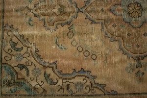 Antique Peach Beige Traditional 3'5X4'6 Tabriz Persian Rug