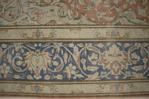 Distressed Antique Floral Classic Orange 10X13 Kerman Persian Rug