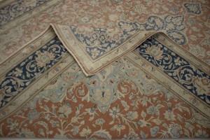 Distressed Antique Floral Classic Orange 10X13 Kerman Persian Rug