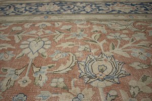 Distressed Antique Floral Classic Orange 10X13 Kerman Persian Rug