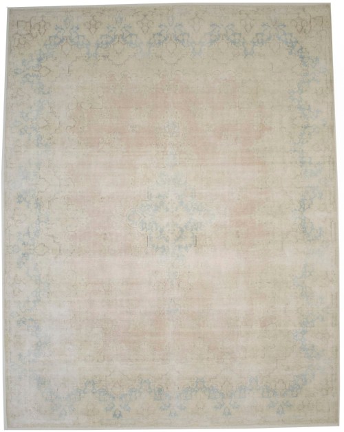 Antique Muted Distressed Traditional 10X13 Kerman Persian Rug