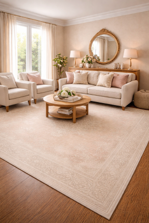 Antique Muted Orange Floral 10X13 Kerman Persian Rug