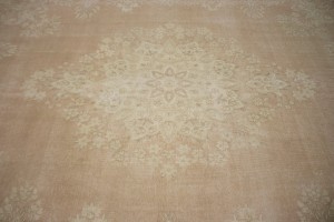 Antique Muted Orange Floral 10X13 Kerman Persian Rug