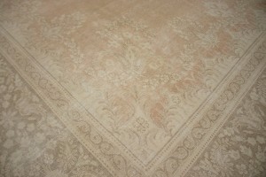 Antique Muted Orange Floral 10X13 Kerman Persian Rug