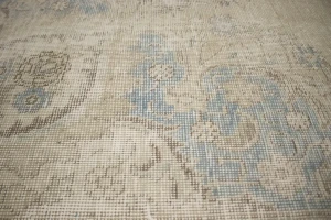 Antique Distressed Beige Traditional 9X13 Tabriz Persian Rug