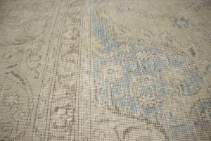 Antique Distressed Beige Traditional 9X13 Tabriz Persian Rug