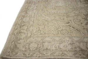 Antique Distressed Beige Traditional 9X13 Tabriz Persian Rug