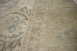 Antique Distressed Beige Traditional 9X13 Tabriz Persian Rug