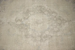 Antique Distressed Beige Traditional 9X13 Tabriz Persian Rug
