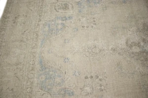 Antique Distressed Beige Traditional 9X13 Tabriz Persian Rug