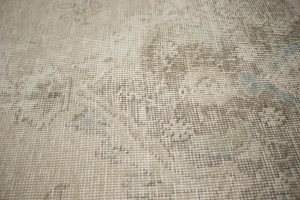 Antique Distressed Beige Traditional 9X13 Tabriz Persian Rug