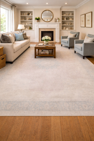 Antique Muted Distressed Floral 10X13 Kerman Persian Rug