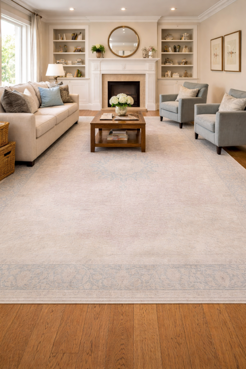 Antique Muted Distressed Floral 10X13 Kerman Persian Rug