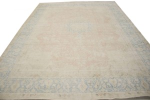 Antique Muted Distressed Floral 10X13 Kerman Persian Rug