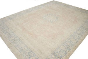 Antique Muted Distressed Floral 10X13 Kerman Persian Rug