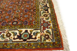Vintage Orange Floral 4X5 Bidjar Persian Oriental Rug
