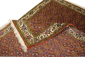 Vintage Orange Floral 4X5 Bidjar Persian Oriental Rug