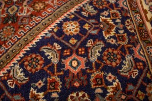 Vintage Rust Orange Floral 4X5 Bidjar Persian Rug