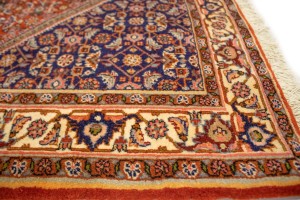 Vintage Rust Orange Floral 4X5 Bidjar Persian Rug