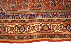 Vintage Rust Orange Floral 4X5 Bidjar Persian Rug