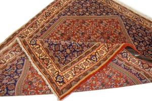 Vintage Rust Orange Floral 4X5 Bidjar Persian Rug