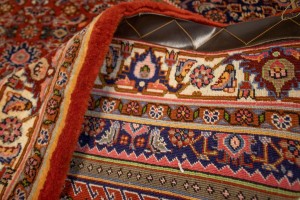 Vintage Rust Orange Floral 4X5 Bidjar Persian Rug