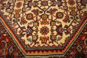 Vintage Rust Orange Floral 4X5 Bidjar Persian Rug