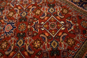 Vintage Rust Orange Floral 4X5 Bidjar Persian Rug