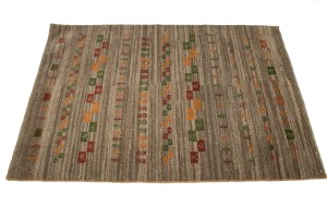 Vintage Brown Tribal Floral 3X5 Oriental Rug