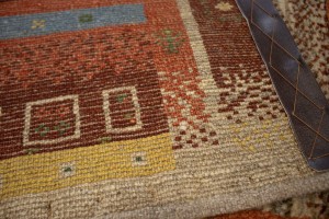 Vintage Tribal Bordered 3X4 Gabbeh Persian Rug