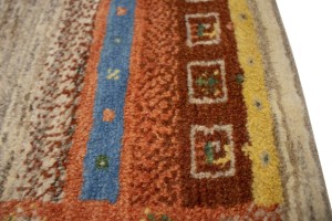 Vintage Tribal Bordered 3X4 Gabbeh Persian Rug