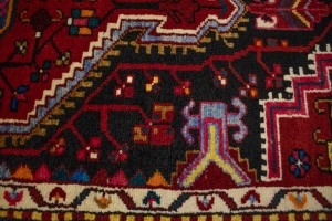 Vintage Geometric Red 3X6 Hamedan Persian Rug