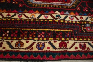 Vintage Geometric Red 3X6 Hamedan Persian Rug