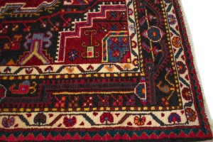 Vintage Geometric Red 3X6 Hamedan Persian Rug