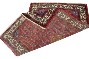 Red Vintage Tribal 3X5 Pictorial Hamedan Persian Oriental Rug