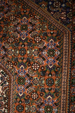Vintage Floral Rust Orange 3'8X5'6 Bidjar Persian Rug