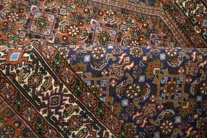 Vintage Floral Rust Orange 3'8X5'6 Bidjar Persian Rug