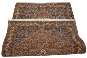 Vintage Floral Rust Orange 3'8X5'6 Bidjar Persian Rug