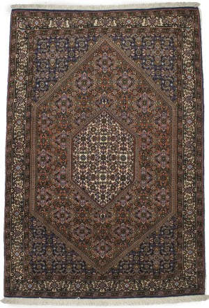 Vintage Floral Rust Orange 3'8X5'6 Bidjar Persian Rug