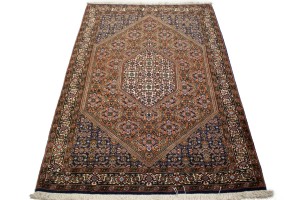 Vintage Floral Rust Orange 3'8X5'6 Bidjar Persian Rug