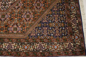 Vintage Floral Rust Orange 3'8X5'6 Bidjar Persian Rug