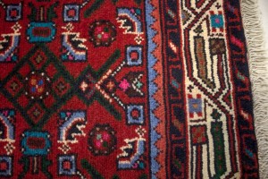 Vintage Tribal Red 3'7X5'4 Hamedan Persian Rug