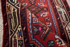 Vintage Tribal Red 3'7X5'4 Hamedan Persian Rug