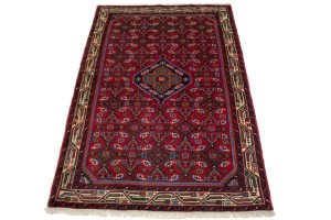 Vintage Tribal Red 3'7X5'4 Hamedan Persian Rug